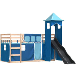 Vidaxl - Lit superposé sans matelas avec toboggan et rideaux 80x200 cm