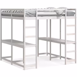 Ce lit mezzanine en bois est élégant et fonctionnel, ce qui en fait un supplément parfait à toute pièce dont l'espace est lim ...