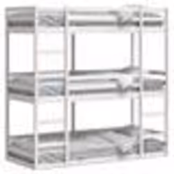 vidaXL Lit superposé triple sans matelas 80x200 cm bois de pin massif - 80 x 200 cm