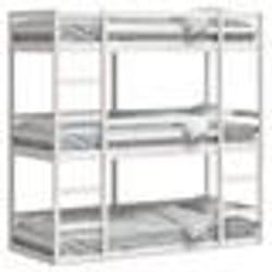 vidaXL Lit superposé triple sans matelas 80x200 cm bois de pin massif - 80 x 200 cm