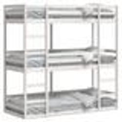 vidaXL Lit superposé triple sans matelas 90x200 cm bois de pin massif - 90 x 200 cm