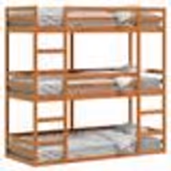 vidaXL Lit superposé triple sans matelas 90x200 cm bois de pin massif - 90 x 200 cm