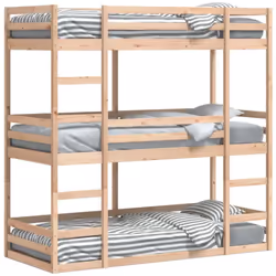 Ce lit superposé triple en bois est élégant et fonctionnel, ce qui en fait un supplément parfait à toute pièce dont l'espace ...