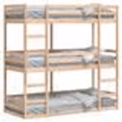 vidaXL Lit superposé triple 75x190 cm bois de pin massif lit superposé à trois couchettes lit mezzanine lit superposé 3284260