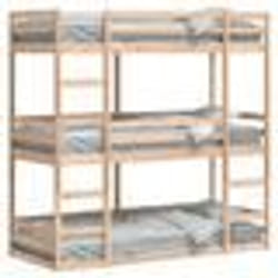 vidaXL Lit superposé triple 75x190 cm bois de pin massif lit superposé à trois couchettes lit mezzanine lit superposé 3284260