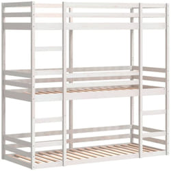 Lit superposé triple sans matelas 75x190 cm bois de pin massif vidaXL