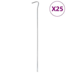 vidaXL Piquets de tente 25 pcs 30 cm Ø5 mm acier galvanisé piquet de sol ancrage au sol piquet de camping résistant 4009325