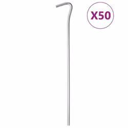 vidaXL Piquets de tente 50 pcs 23 cm Ø5 mm acier galvanisé