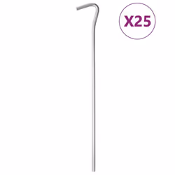 vidaXL Piquets de tente 25 pcs 23 cm Ø5 mm acier galvanisé
