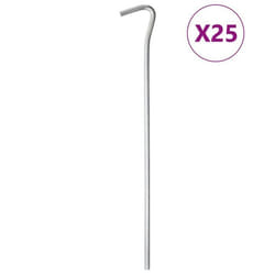 vidaXL Piquets de tente 25 pcs 23 cm Ø5 mm acier galvanisé