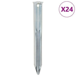 vidaXL Piquets de tente 24 pcs 17 cm Ø20 mm acier galvanisé piquet de sol ancrage au sol piquet de camping résistant 4009336