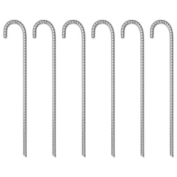 vidaXL Piquets de tente 6 pcs 41,5 cm Ø12 mm acier galvanisé