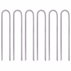 vidaXL Piquets de tente 6 pcs en forme de U 30 cm Ø7mm acier galvanisé