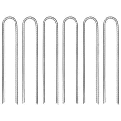 vidaXL Piquets de tente 6 pcs en forme de U 30 cm Ø7mm acier galvanisé