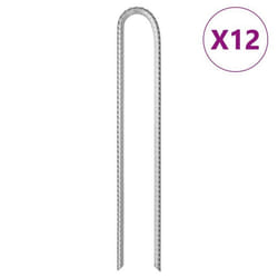 vidaXL Piquets de tente 12pcs en forme de U 37cm Ø10mm acier galvanisé