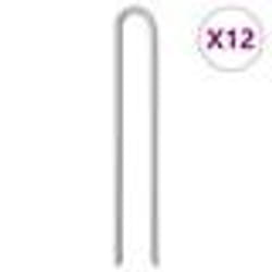 vidaXL Piquets de tente 12pcs forme de U 41,5 cm Ø12mm acier galvanisé