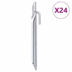 vidaXL Piquets de tente 24pcs en forme de V 17cm Ø20mm acier galvanisé