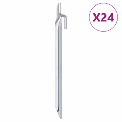 vidaXL Piquets de tente 24pcs en forme de V 24cm Ø20mm acier galvanisé