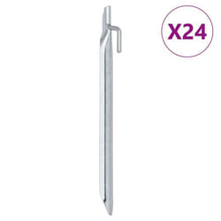 vidaXL Piquets de tente 24pcs en forme de V 24cm Ø20mm acier galvanisé
