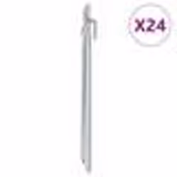 vidaXL Piquets de tente 24pcs en forme de V 25cm Ø20mm acier galvanisé