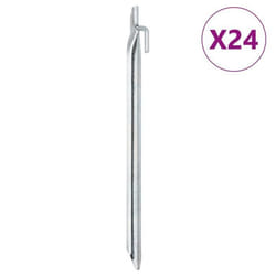 vidaXL Piquets de tente 24 pcs forme de V 29,5cm Ø20mm acier galvanisé