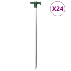 vidaXL Piquets de tente 24 pcs 25 cm 7 mm acier galvanisé et PP