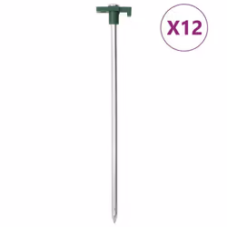 vidaXL Piquets de tente 12 pcs 25 cm 7 mm acier galvanisé et PP