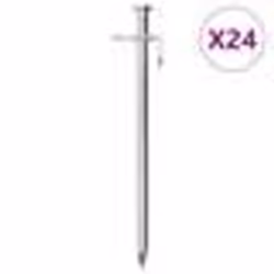vidaXL Piquets de tente 24 pcs 19,5 cm 8 mm acier galvanisé