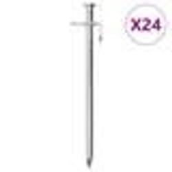 vidaXL Piquets de tente 24 pcs 19,5 cm 8 mm acier galvanisé