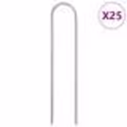 vidaXL Piquets de sol en forme de U 25 pcs 15x3,5 cm acier galvanisé