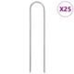 vidaXL Piquets de sol en forme de U 25 pcs 15x3,5 cm acier galvanisé
