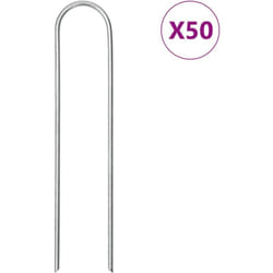 vidaXL Piquets de sol en forme de U 50 pcs 15x3,5 cm acier galvanisé