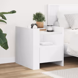 VidaXL 848276 Table de nuit et table de chevet Blanc