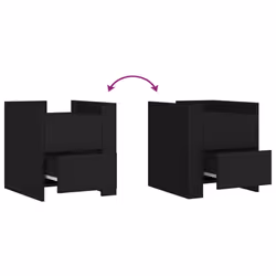 VidaXL 848284 Table de nuit et table de chevet Noir - Vue supplémentaire 8