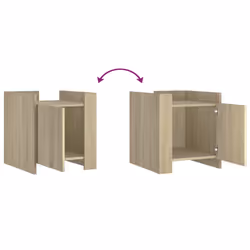 VidaXL 848299 Table de nuit et table de chevet Chêne - Vue supplémentaire 8