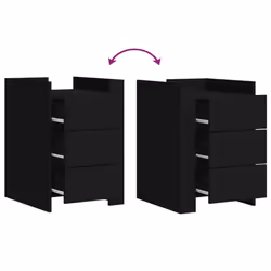 VidaXL 848305 Table de nuit et table de chevet Noir - Vue supplémentaire 6