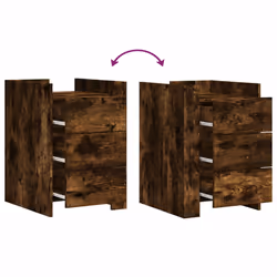 VidaXL 848308 Table de nuit et table de chevet Chêne - Vue supplémentaire 7