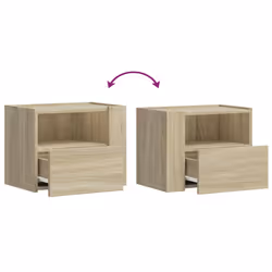VidaXL 848315 Table de nuit et table de chevet Chêne - Vue supplémentaire 8