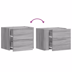 VidaXL 848335 Table de nuit et table de chevet Chêne - Vue supplémentaire 8