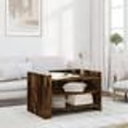 vidaXL Table basse chêne fumé 80x50x50 cm bois d'ingénierie