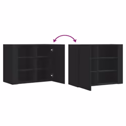 VidaXL 848424 étagères Bois Noir - Vue supplémentaire 7
