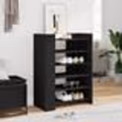 vidaXL Armoire à chaussures noir 74,5x37,5x100 cm bois d'ingénierie