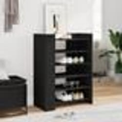 vidaXL Armoire à chaussures noir 74,5x37,5x100 cm bois d'ingénierie