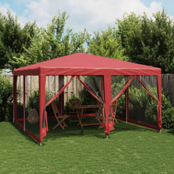 Vidaxl - Tente de fête avec 8 parois latérales en maille rouge 4x4m pehd