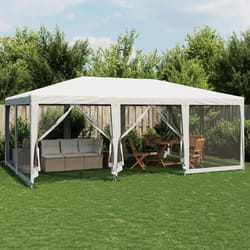 Vidaxl - Tente de fête avec 10parois latérales en maille blanc 6x4m pehd