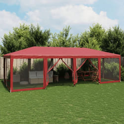 Vidaxl - Tente de fête avec 12parois latérales en maille rouge 8x4m pehd