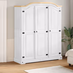 Cette garde-robe classique en bois offre un grand espace de rangement pour garder vos vêtements, chaussures et accessoires bi ...