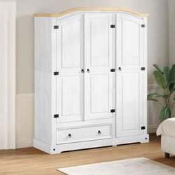 vidaXL Garde-robe Corona blanc 1515x52x186 cm bois de pin massif armoire de rangement organisateur de garde-robe 4012161