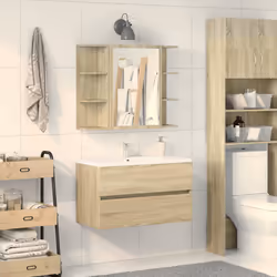 VidaXL 849603 miroir de salle de bain et armoire de rangement pour évier
