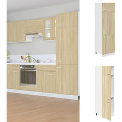 Armoire de réfrigérateur Chêne sonoma 60x57x207 cm Aggloméré Vidaxl